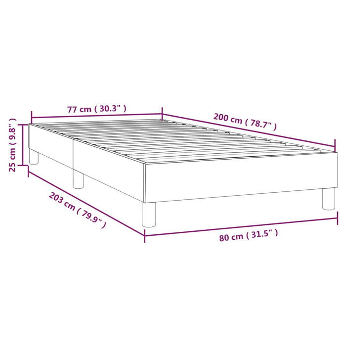 Boxspringbett Dunkelgrau 80x200 cm Stoff