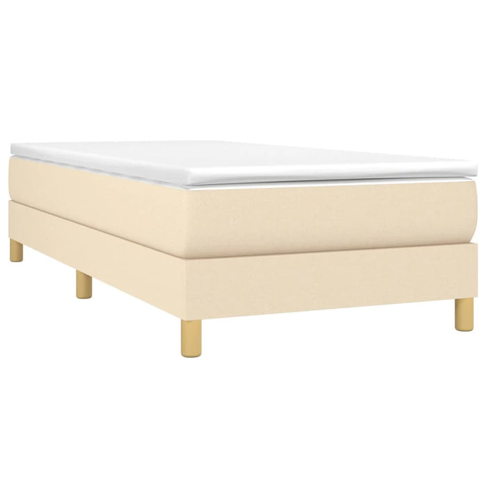 Boxspringbett Creme 100x200 cm Stoff