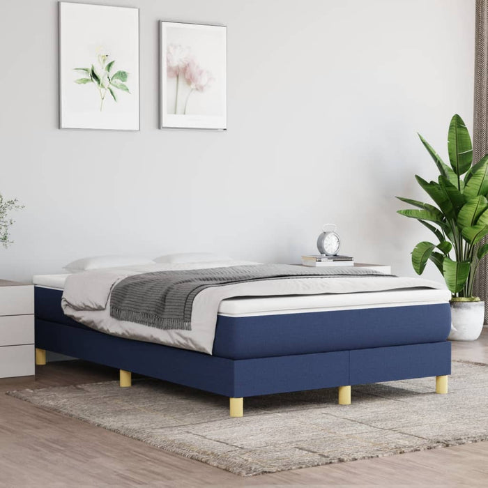 Boxspringbett Blau 120x200 cm Stoff
