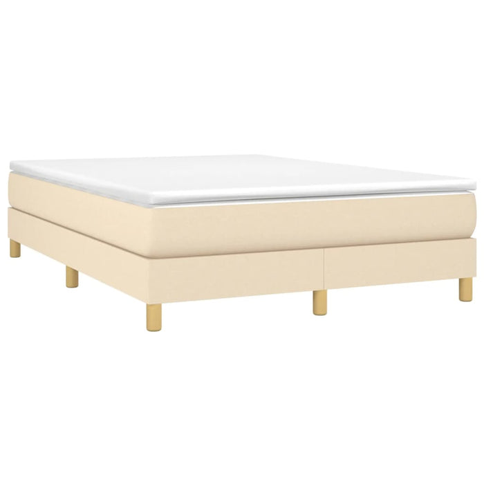 Boxspringbett Creme 140x200 cm Stoff