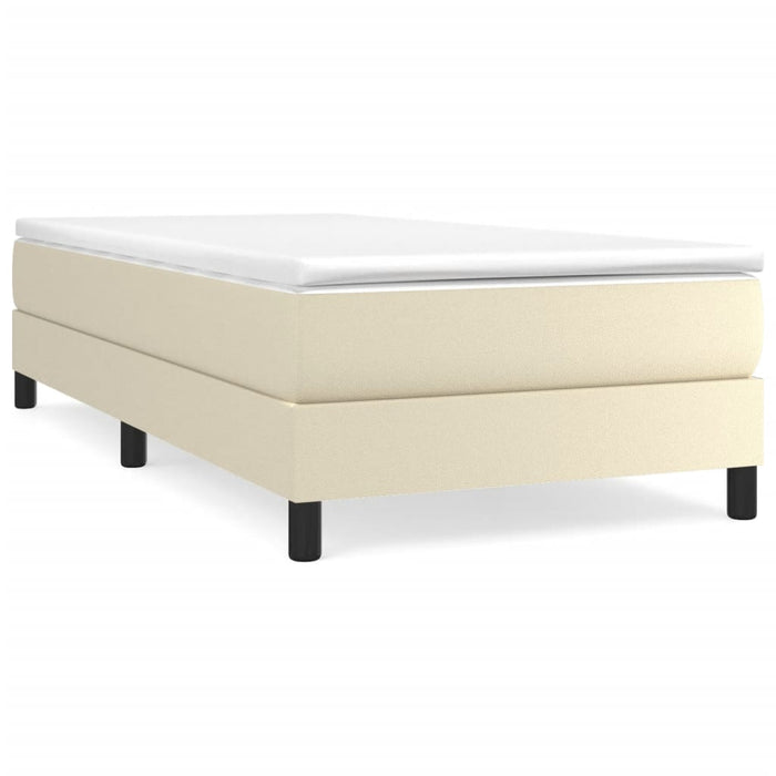 Boxspringbett Creme 80x200 cm Kunstleder