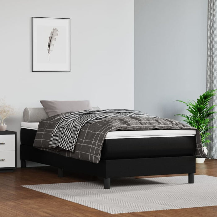 Boxspringbett Schwarz 90x190 cm Kunstleder