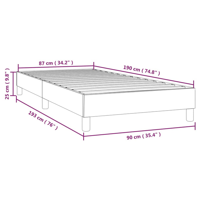 Boxspringbett Cappuccino-Braun 90x190 cm Kunstleder