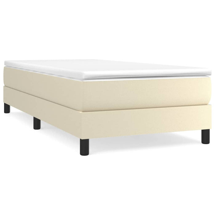 Boxspringbett Creme 90x200 cm Kunstleder