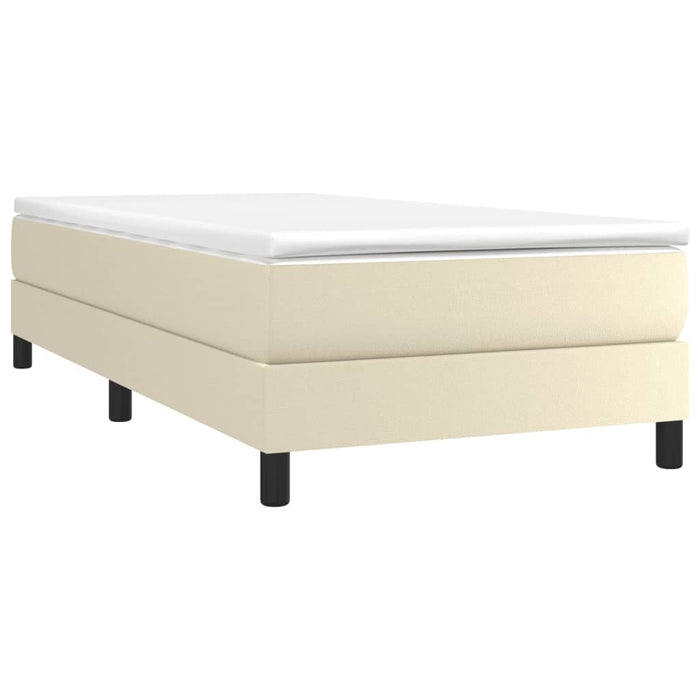 Boxspringbett Creme 90x200 cm Kunstleder