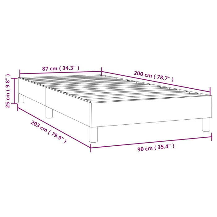 Boxspringbett Cappuccino-Braun 90x200 cm Kunstleder