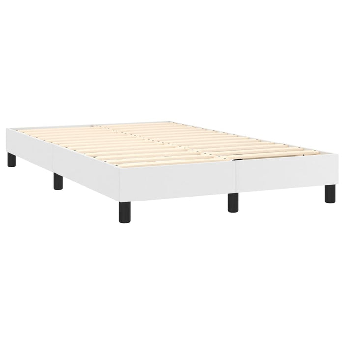 Boxspringbett Weiß 120x200 cm Kunstleder