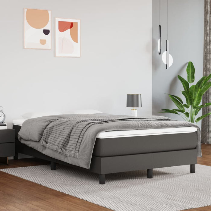 Boxspringbett Grau 120x200 cm Kunstleder