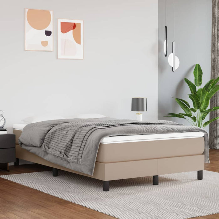Boxspringbett Cappuccino-Braun 120x200 cm Kunstleder