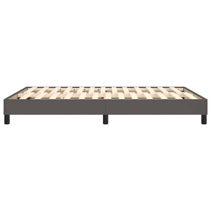 Boxspringbett Grau 140x190 cm Kunstleder