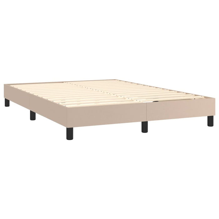 Boxspringbett Cappuccino-Braun 140x190 cm Kunstleder