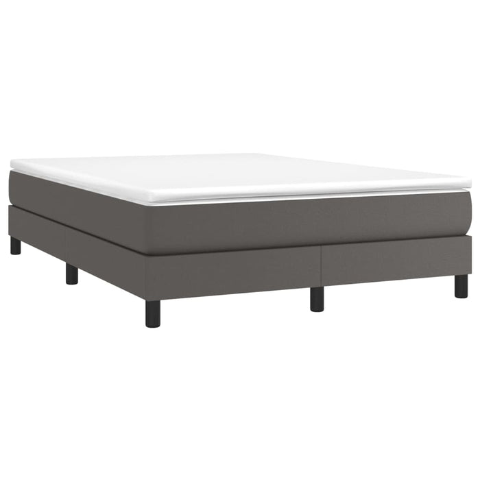 Boxspringbett Grau 140x200 cm Kunstleder