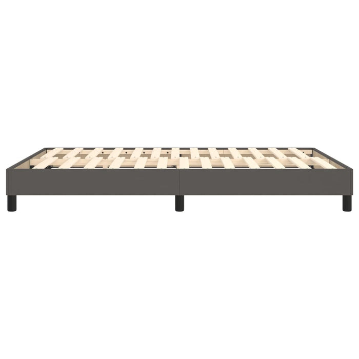 Boxspringbett Grau 140x200 cm Kunstleder