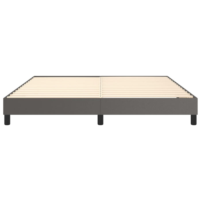 Boxspringbett Grau 160x200 cm Kunstleder