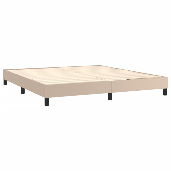 Boxspringbett Cappuccino-Braun 160x200 cm Kunstleder