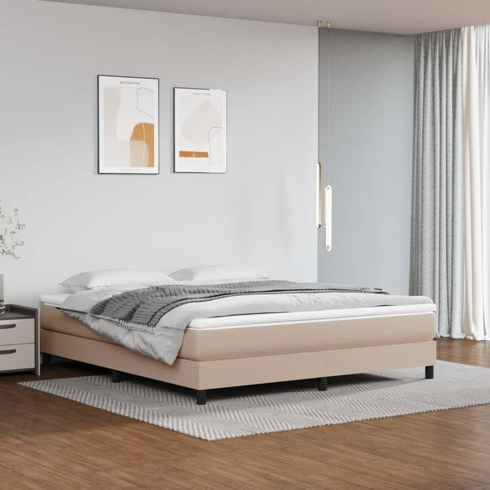 Boxspringbett Cappuccino-Braun 160x200 cm Kunstleder