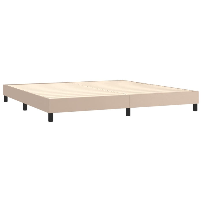 Boxspringbett Cappuccino-Braun 200x200 cm Kunstleder