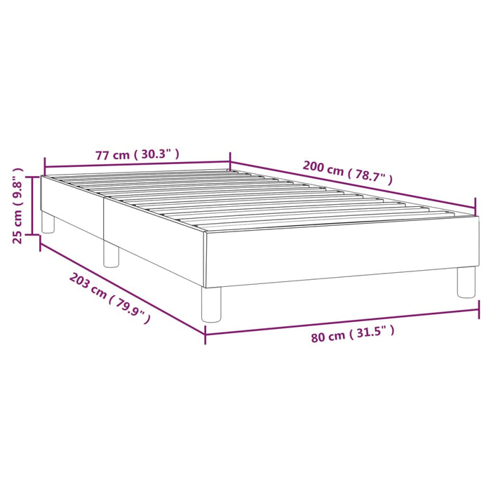 Boxspringbett Hellgrau 80x200 cm Samt