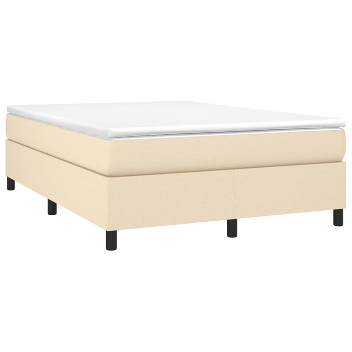 Boxspringbett Creme 140x200 cm Stoff