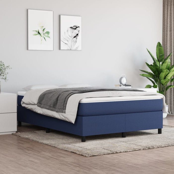 Boxspringbett Blau 140x200 cm Stoff