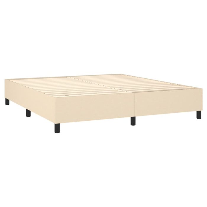 Boxspringbett Creme 160x200 cm Stoff