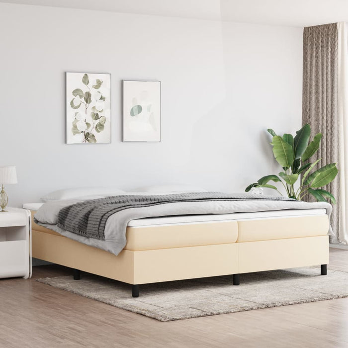Boxspringbett Creme 200x200 cm Stoff