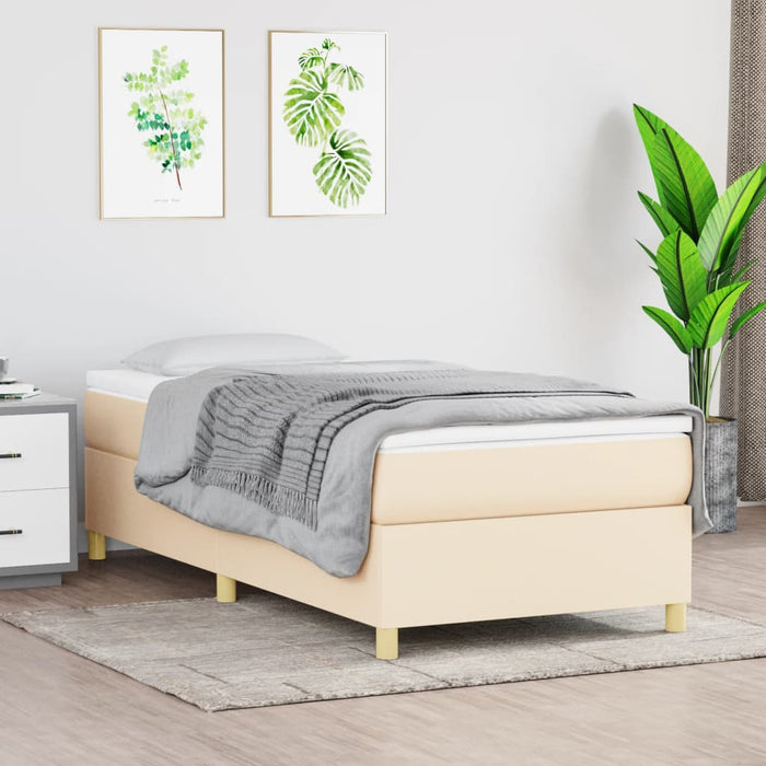 Boxspringbett Creme 90x190 cm Stoff