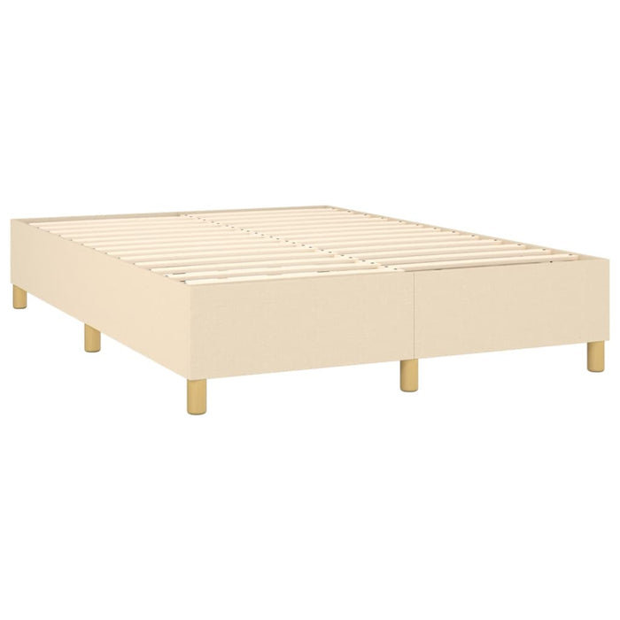Boxspringbett Creme 140x190 cm Stoff