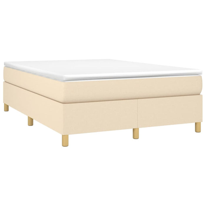 Boxspringbett Creme 140x200 cm Stoff