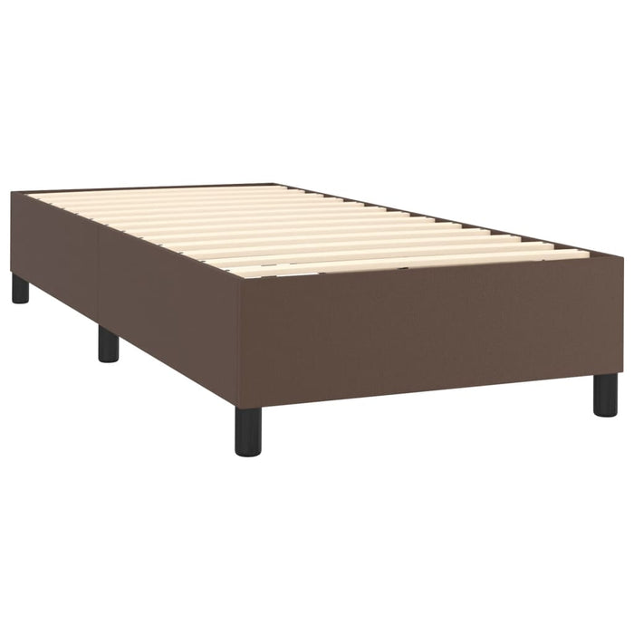 Boxspringbett Braun 80x200 cm Kunstleder