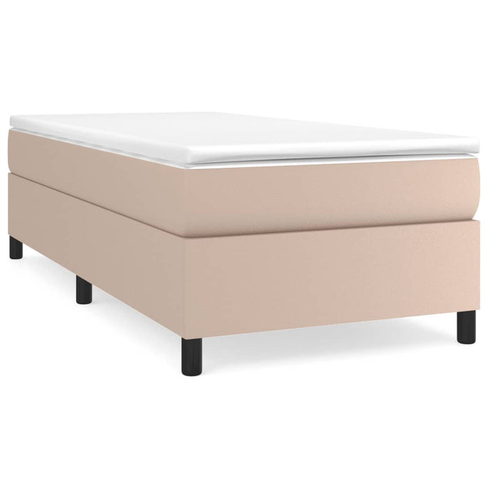 Boxspringbett Cappuccino-Braun 90x190 cm Kunstleder