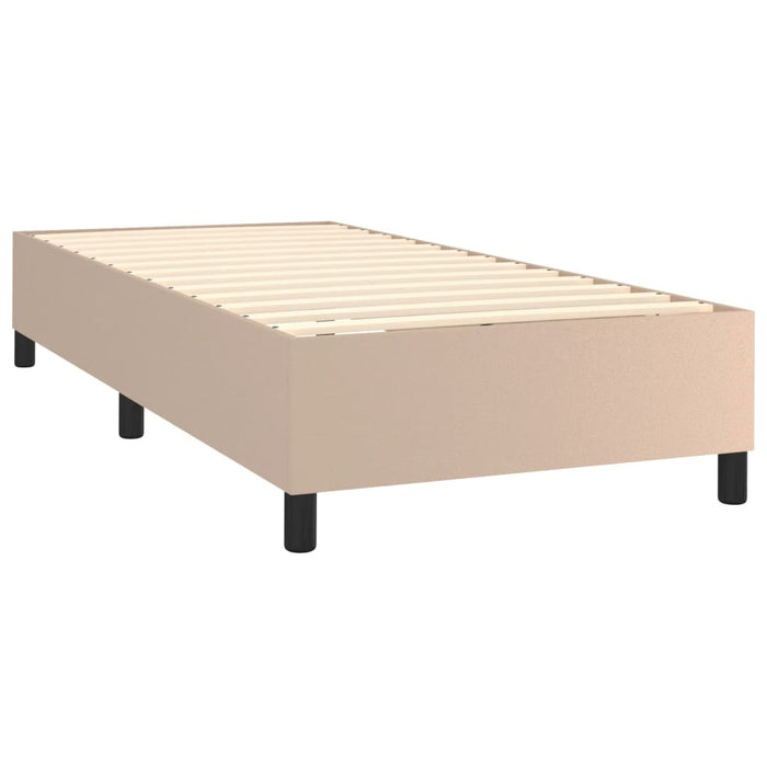 Boxspringbett Cappuccino-Braun 90x190 cm Kunstleder