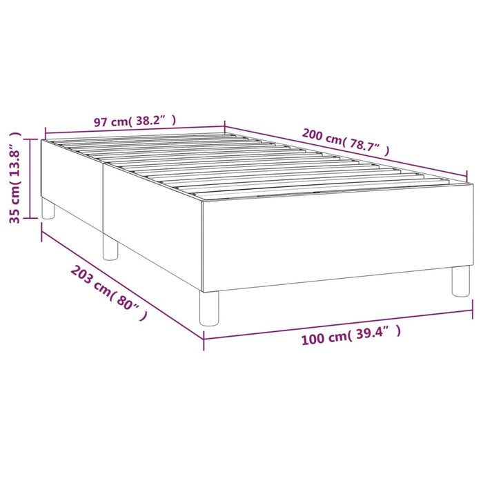 Boxspringbett Creme 100x200 cm Kunstleder