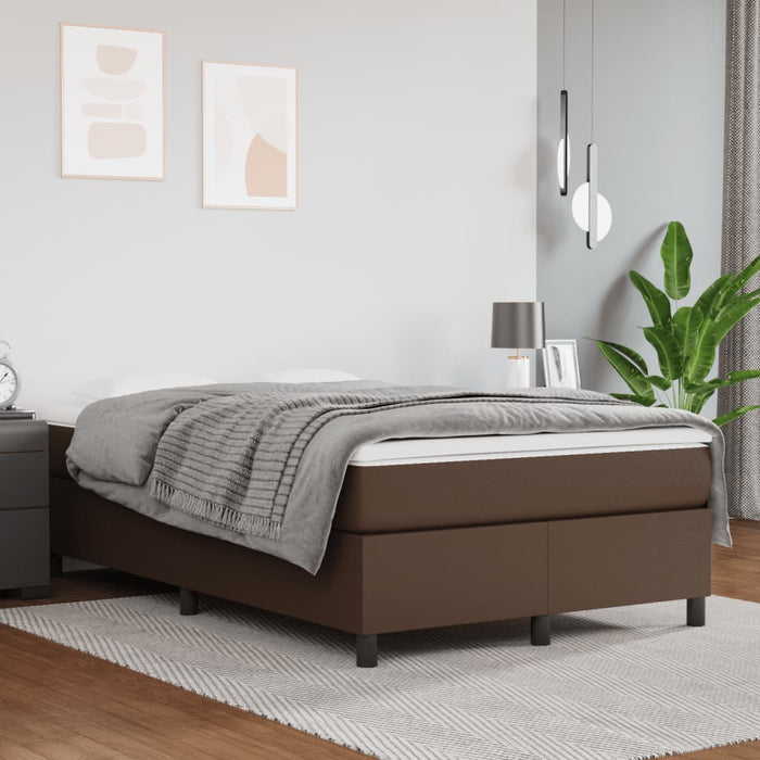 Boxspringbett Braun 120x200 cm Kunstleder