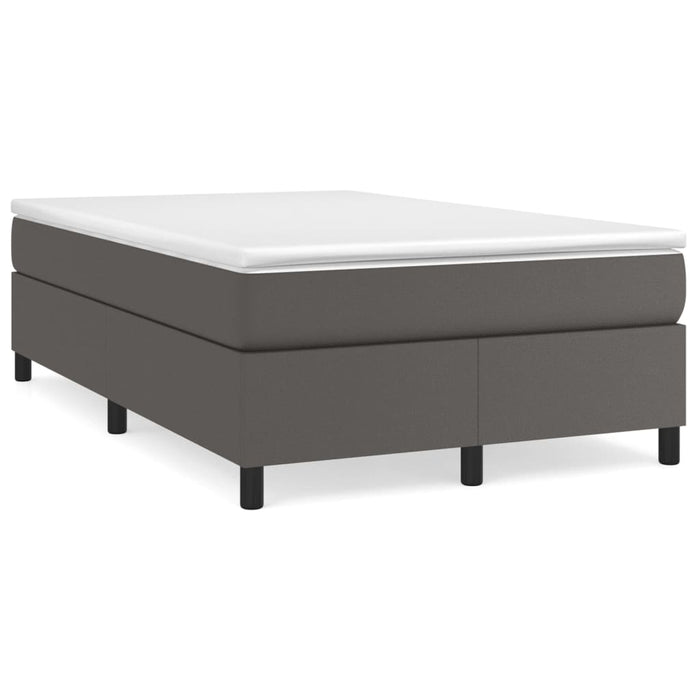 Boxspringbett Grau 120x200 cm Kunstleder