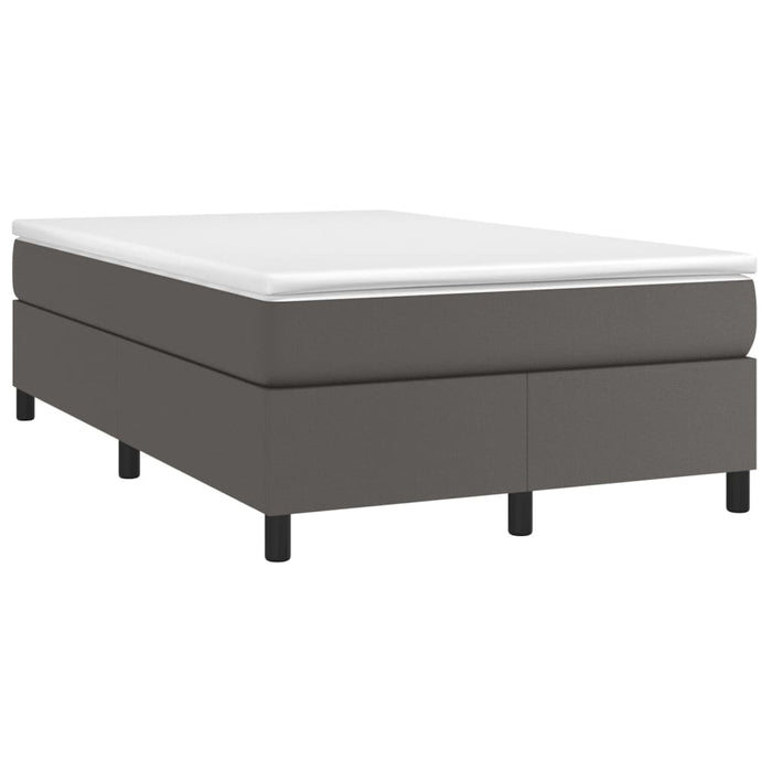 Boxspringbett Grau 120x200 cm Kunstleder