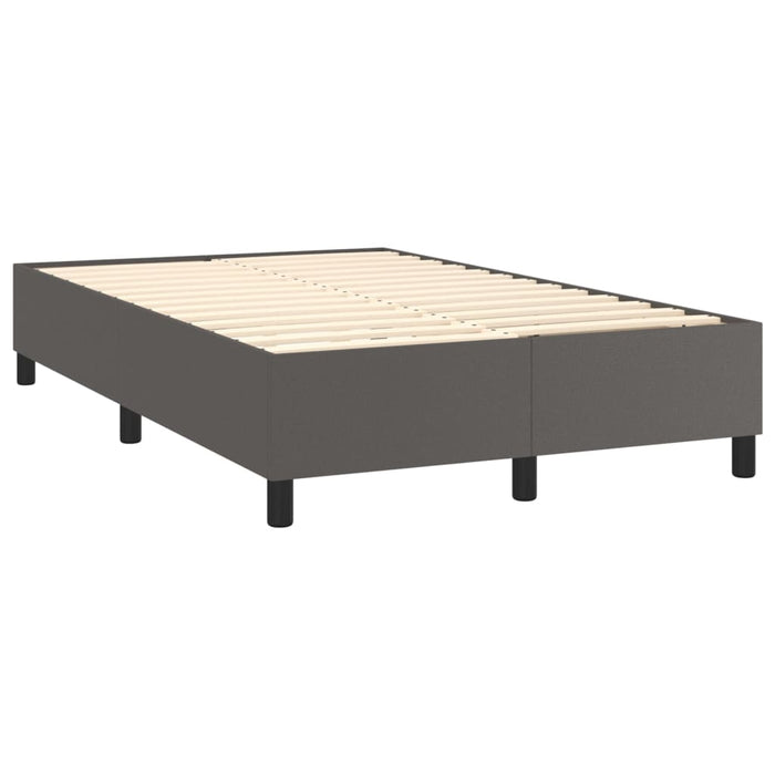 Boxspringbett Grau 120x200 cm Kunstleder