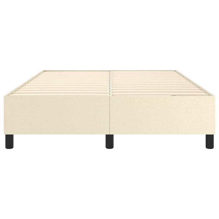 Boxspringbett Creme 140x190 cm Kunstleder