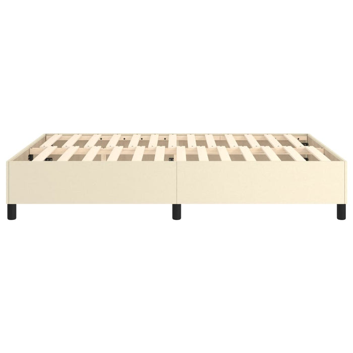 Boxspringbett Creme 140x190 cm Kunstleder
