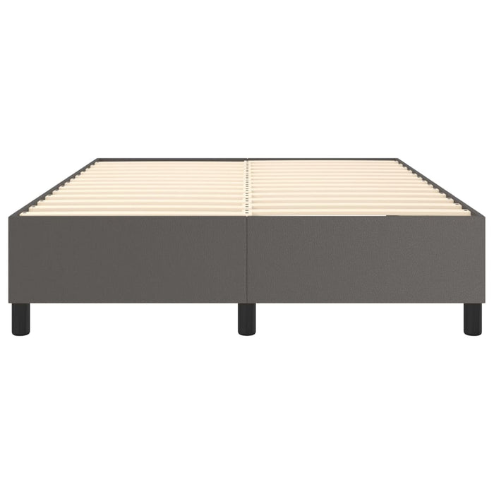 Boxspringbett Grau 140x190 cm Kunstleder