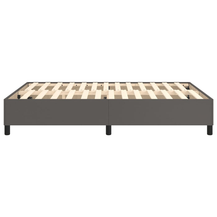Boxspringbett Grau 140x190 cm Kunstleder
