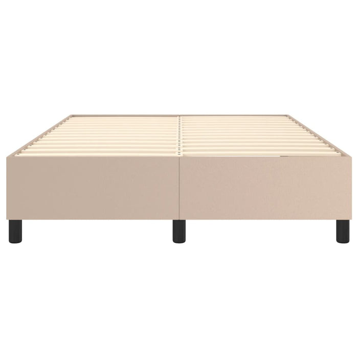 Boxspringbett Cappuccino-Braun 140x190 cm Kunstleder