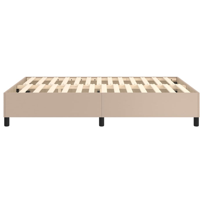 Boxspringbett Cappuccino-Braun 140x190 cm Kunstleder