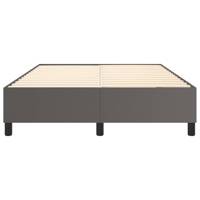 Boxspringbett Grau 140x200 cm Kunstleder