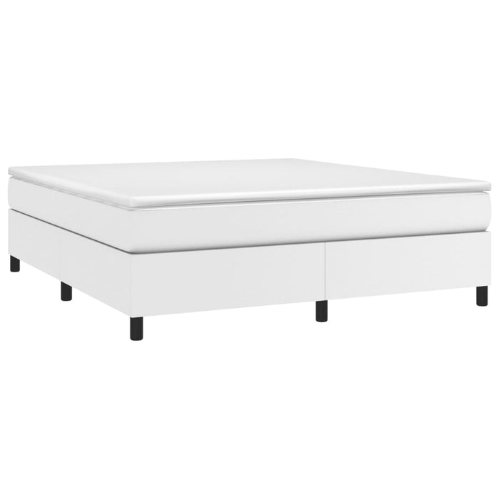 Boxspringbett Weiß 160x200 cm Kunstleder