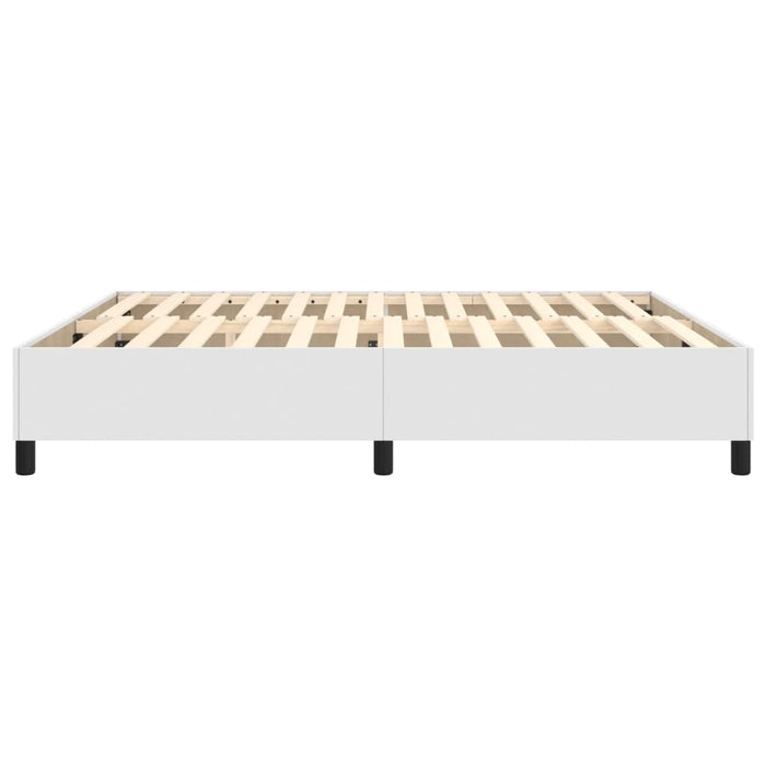 Boxspringbett Weiß 160x200 cm Kunstleder