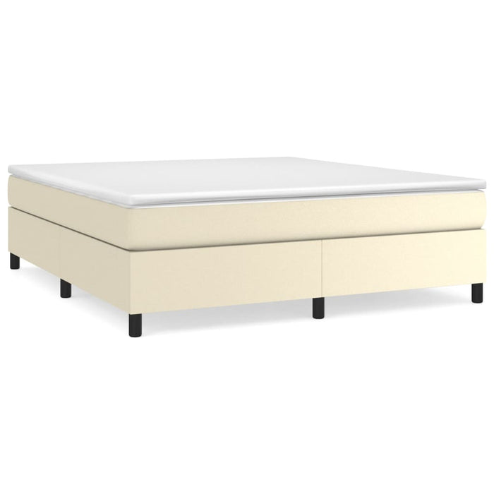 Boxspringbett Creme 160x200 cm Kunstleder