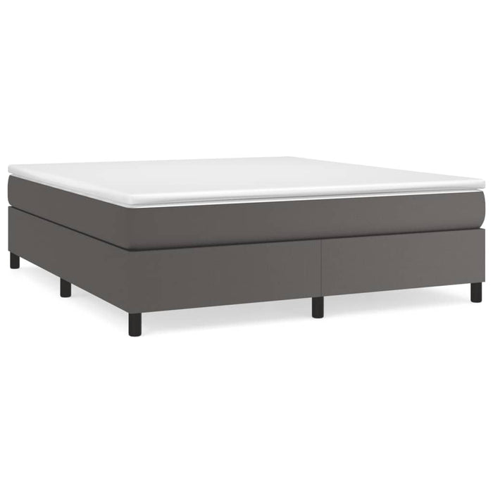 Boxspringbett Grau 160x200 cm Kunstleder