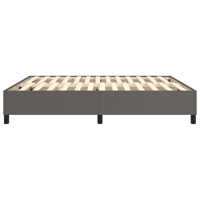 Boxspringbett Grau 160x200 cm Kunstleder