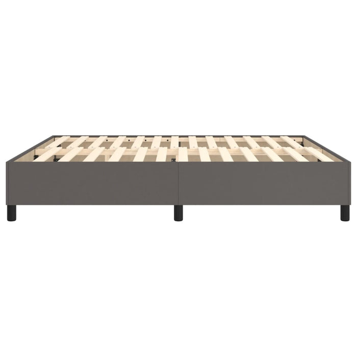 Boxspringbett Grau 180x200 cm Kunstleder
